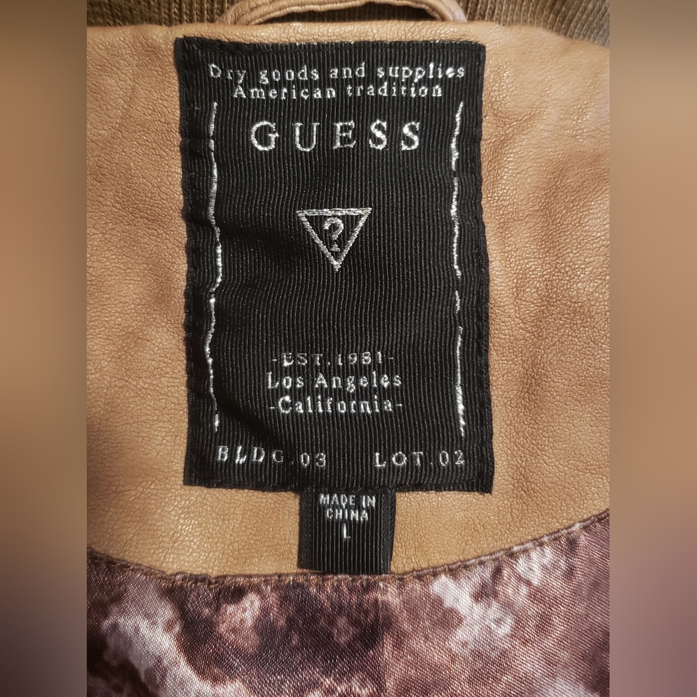 Women's GUESS faux-leather moto jacket - Large - Picture 2 of 8
